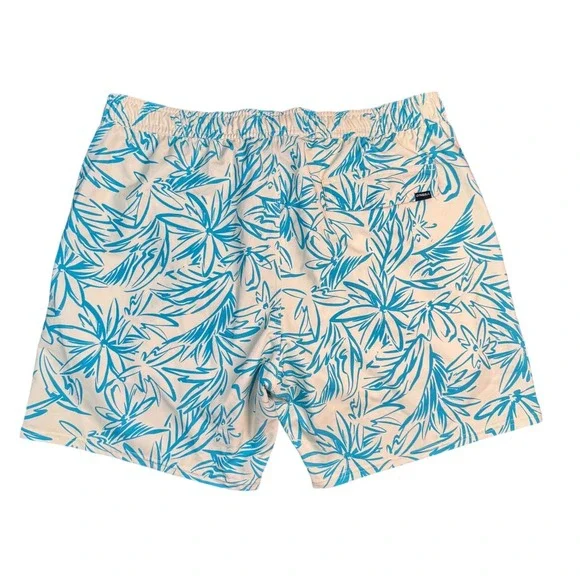 O'Neill Swim Trunks Mens L Blue Floral Elastic Waist Board Shorts Beach Surf - Picture 5 of 7